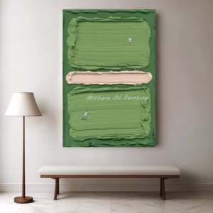 Mintura,Handpaintd Abstract Texture Green Tennis Court Oil Painting on Canvas,Modern 3D Knife Art Poster,Wall Picture,Home Decor 1
